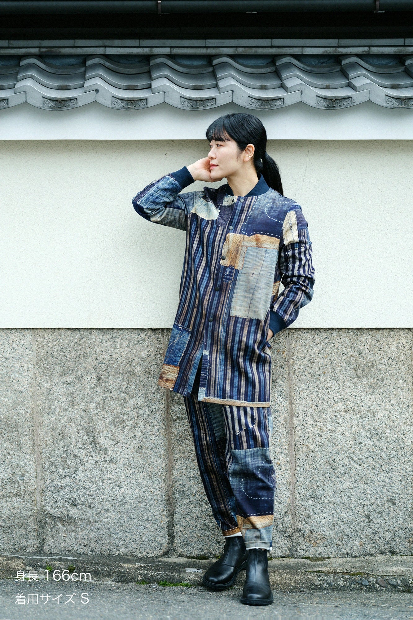 【3월 17일경 발송 예정】코튼린넨 능직스트레치 블루종/BORO II IJ