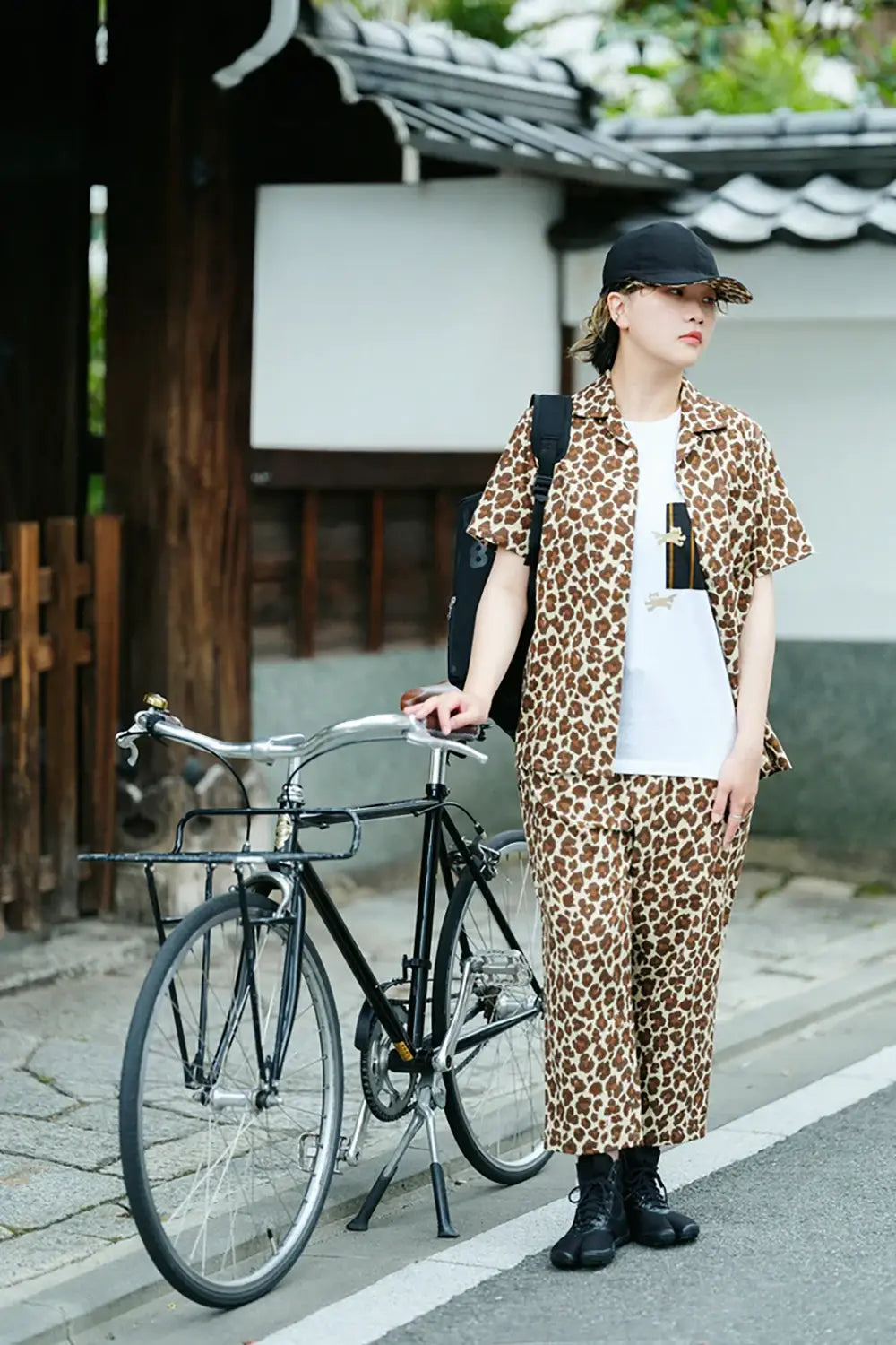 【6月30日頃発送予定】高島縮 20/20 BIKEすててこ／depo leopard Daylight