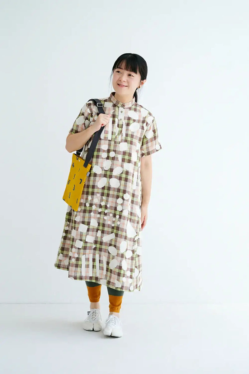 【6月30日頃発送予定】リネンチェック H.N.BIKEワンピース／うらら 陽（よう）