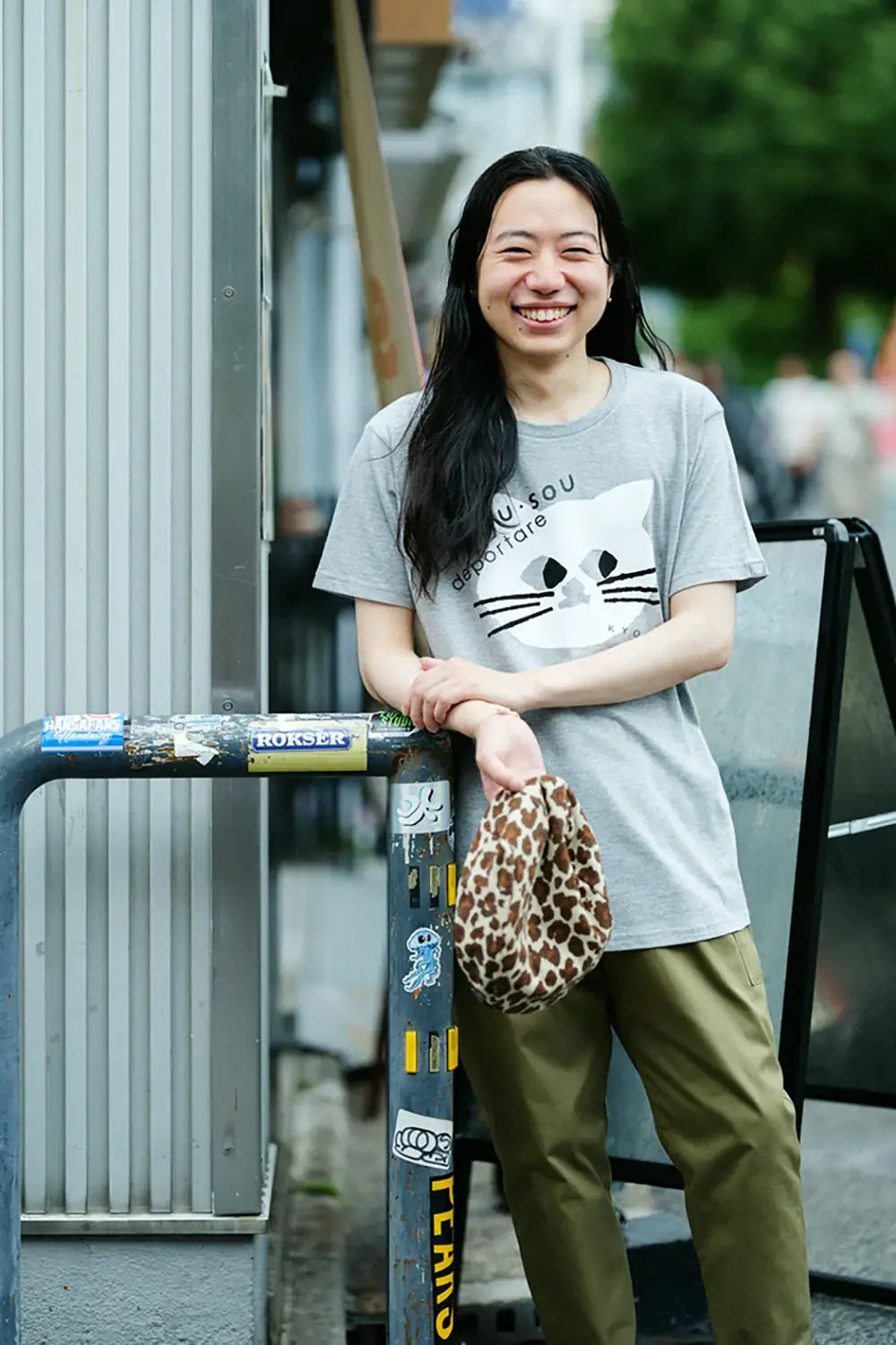 【6月30日頃発送予定】depoニャン 半袖Tシャツ[5.0]／ヘザーグレー