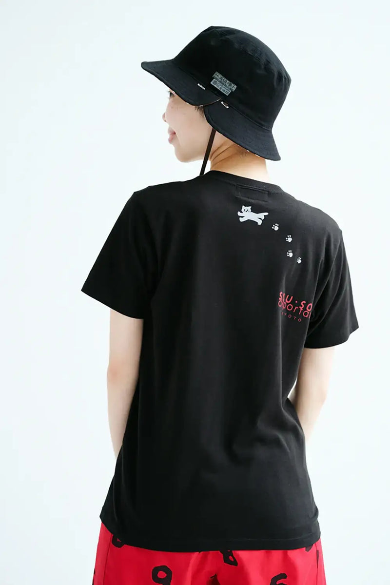 【6月30日頃発送予定】depoニャン 半袖Tシャツ[5.0]／ブラック