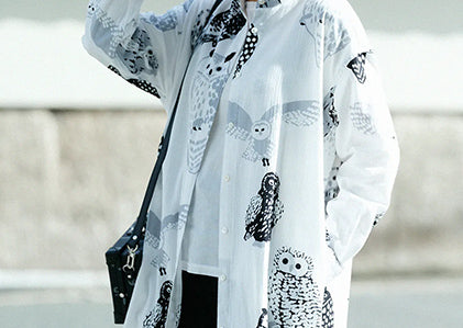 （Yousou．）Chizimi Cotton 20/20 Gran Shirt Dress