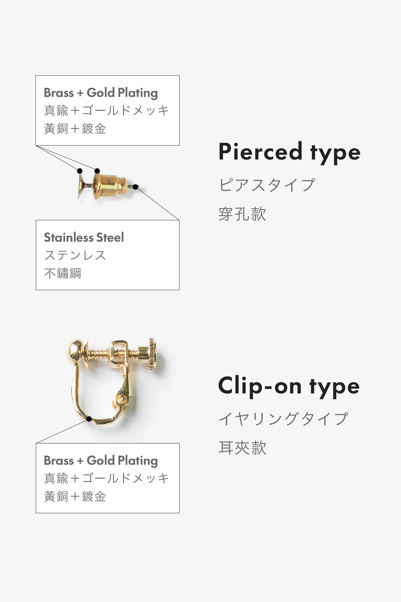 SOU・SOU×HARIO Lampwork Factory ピアス・イヤリング（片耳）／ほほえみ クリア