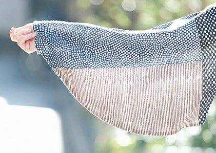 美品 現行 ソウソウ 高島縮 薙刀長草衣 チュニック 間あい シャツ 総柄 高島縮 20/20 薙刀長草衣