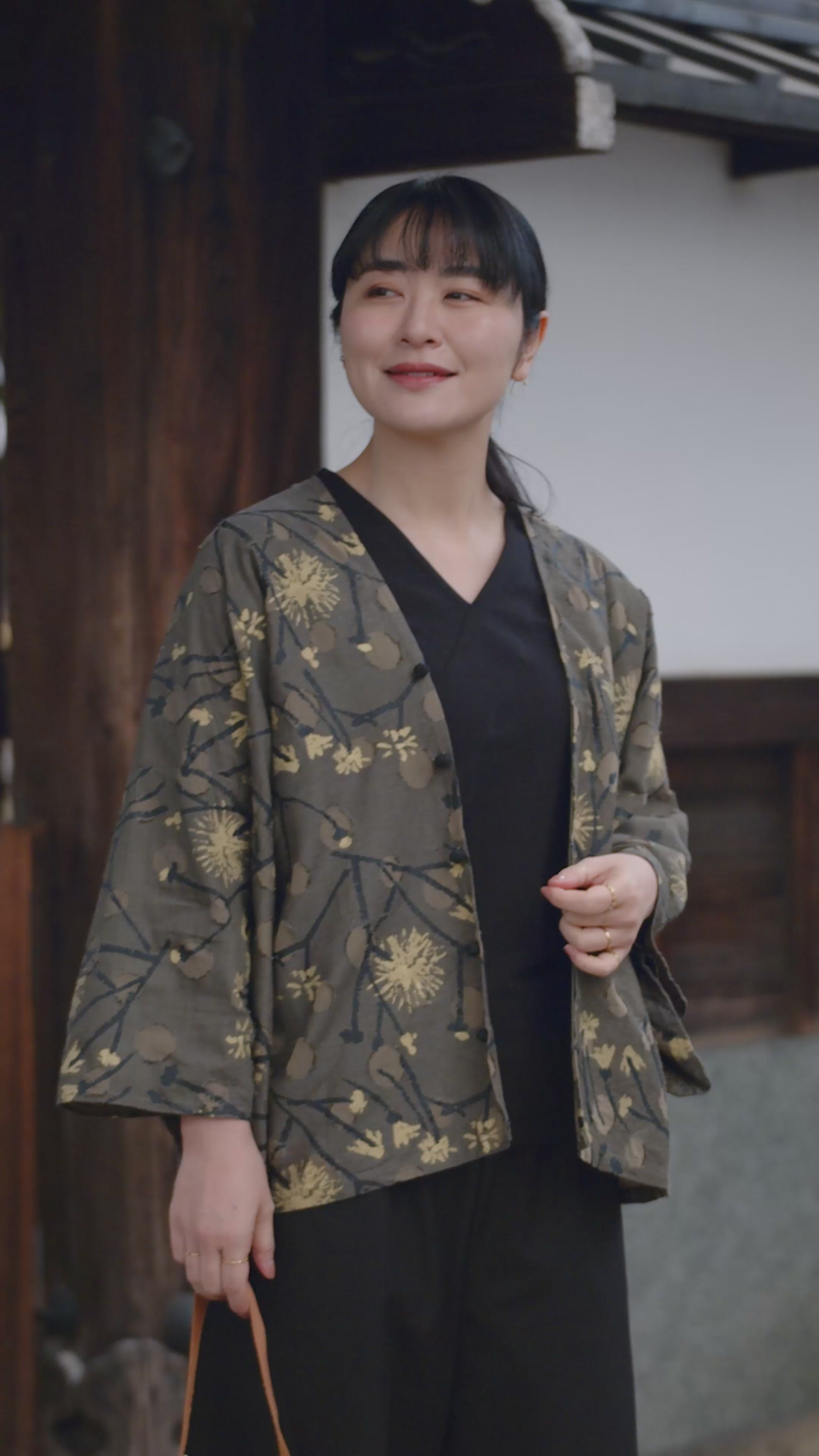 Cut Jacquard Hatsuki Cardigan／Walkway Moss Green