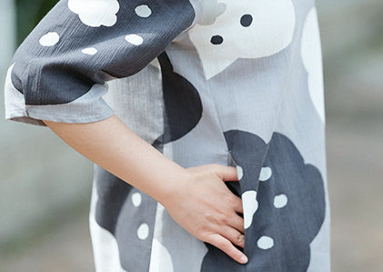 高島縮 20/20 六分袖チュニック