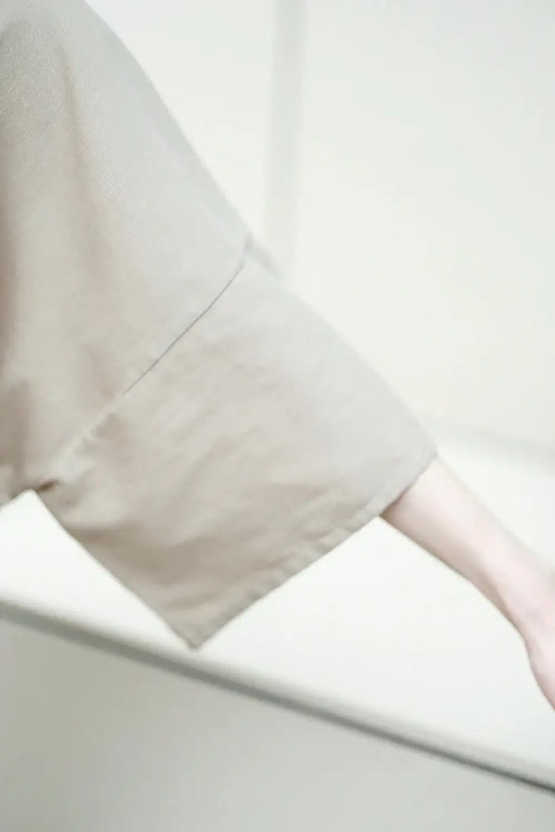 타카시마치지미 40/40 히라소데 보트넥 튜닉／베이지(Shirotsurubami)