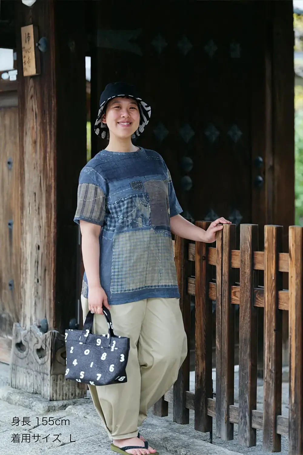 【7月7日頃発送予定】高島縮 40/40 半袖Tシャツ／BORO IJ